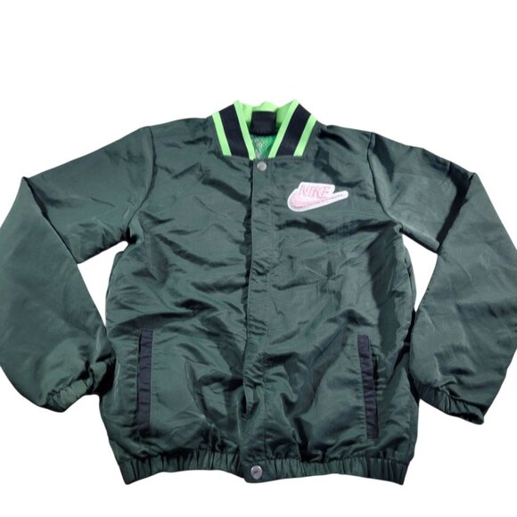 Nike Jacket Boys Large  Green Hoopfly Sportswear Windbreaker Swoosh Camo - Picture 1 of 8